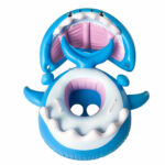 Aufblasbarer Schwimmring für Kinder mit Sonnendach – Hai-Design mit Sitz – Bild 5