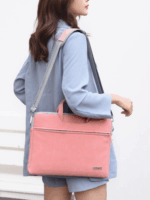 Elegante Damen Laptop-Tasche aus PU-Leder – Notebook-Aktentasche mit Schultergurt – Bild 4