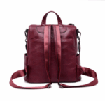 High Quality Solid Color Leather Backpack For Women – Bild 3