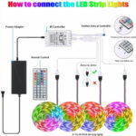 LED Strip Lights Lamp 5050 RGB Flexible Tape Diode – Bild 5