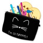 Black Cat Printed Cosmetic Bag For Women – Bild 4