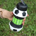 Football Soccer Silicone Water Bottle with Straw Foldable – Bild 2