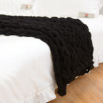 Handmade Coarse Yarn Knitted Chenille Rod Knitted Blanket – Bild 2