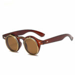 Women Brand Designer Retro Round Steampunk Sunglasses – Bild 4