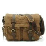 Canvas Leather Fashion Messenger Bag For Men – Bild 11