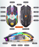 Color Wireless Gaming RGB Rechargeable Mute Button Mouse – Bild 2