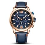 Leather Band Sports Quartz Watch For Men