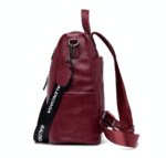 High Quality Solid Color Leather Backpack For Women – Bild 2