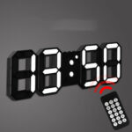 3D Remote Control Black LED Electronic Stand Wall Clock – Bild 2