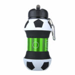 Football Soccer Silicone Water Bottle with Straw Foldable – Bild 4