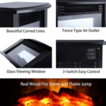 Electric Fireplace Heater LED Flame Effect Stove – Bild 5