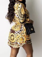 Glod leopard paisley patchwork shirt dress Women – Bild 2
