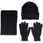 Mens Winter Beanie Hat And Neck Scarf Warmer Touch Screen Gloves Set – Bild 2