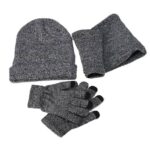 Mens Winter Beanie Hat And Neck Scarf Warmer Touch Screen Gloves Set – Bild 4