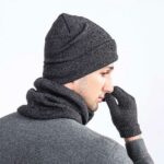 Mens Winter Beanie Hat And Neck Scarf Warmer Touch Screen Gloves Set – Bild 7