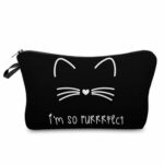 Black Cat Printed Cosmetic Bag For Women – Bild 5