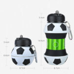 Football Soccer Silicone Water Bottle with Straw Foldable – Bild 6