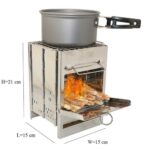 Square Wood Stove For Outdoors Camping BBQ Boiling Cooking – Bild 3