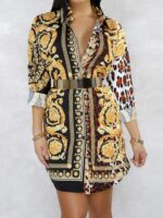 Glod leopard paisley patchwork shirt dress Women – Bild 3