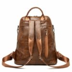 Casual Plain PU Leather Backpack For Women – Bild 2
