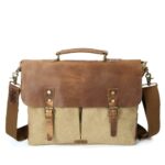 Mixed-Color Canvas Messenger Bag For Men – Bild 7