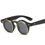 Women Brand Designer Retro Round Steampunk Sunglasses – Bild 3