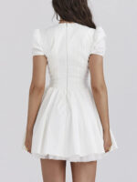 V-Neck Short Sleeve Mini Dress – Bild 2