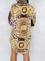 Glod leopard paisley patchwork shirt dress Women – Bild 5