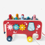Toddlers Kids Wooden Pounding Bench Animal Bus Toys – Bild 3