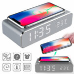 LED Electric Alarm Clock With Wireless Charger