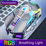 Color Wireless Gaming RGB Rechargeable Mute Button Mouse – Bild 3