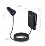 Back Seat QC3.0 2.4A3.1A 4 USB Car Charger With Cable A Clip – Bild 2