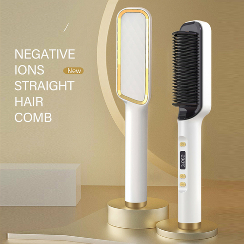 6fb47206-8358-410b-ad39-418f9d18cef1.jpg Hair Straightener Brush Electric Hot Comb Anti-scalding – Bild 1
