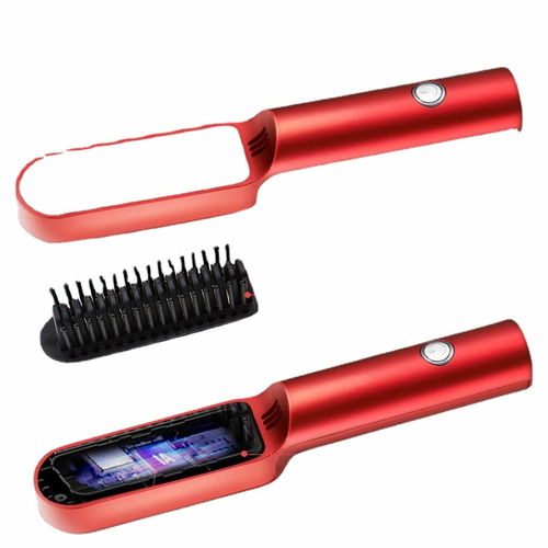 738e1bf76c492f6319680bfc3ace045b.jpg 2 In 1 Wireless Professional Hair Brush Straightener Curler Styling – Bild 1
