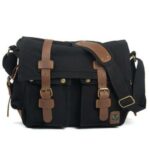 Canvas Leather Fashion Messenger Bag For Men – Bild 5
