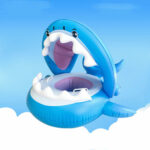Aufblasbarer Schwimmring für Kinder mit Sonnendach – Hai-Design mit Sitz – Bild 3
