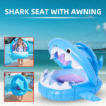 Aufblasbarer Schwimmring für Kinder mit Sonnendach – Hai-Design mit Sitz – Bild 2