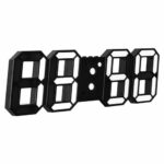 3D Remote Control Black LED Electronic Stand Wall Clock – Bild 3