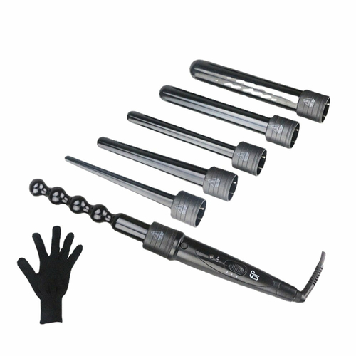 92eeea285f71950cd8dbea9d1d6e7d34.jpg 6in1 Interchangeable Hair Curler Curling Iron Cone Bead Styling Tools – Bild 1