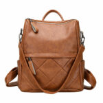 European and American Retro Plaid Backpack