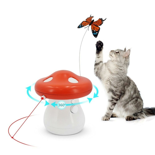H25363441adec439c99242ecfc68cb9b0k.jpg Cat Electric Rotating Mushroom Interactive Toy – Bild 1