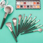 14pcs Green Cloud Makeup Brushes Cosmetics Tools Set Wooden Handle – Bild 4