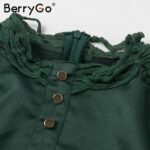 BerryGo Vintage ruffled  lace satin dress women – Bild 5