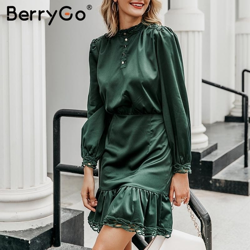 H521e8de6ece54ca5a3f5a1e558f224bdx.jpg BerryGo Vintage ruffled lace satin dress women – Bild 1
