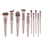 10pcs Champagne Makeup Brushes Set  Foundation Powder Blush Eyeshadow – Bild 2