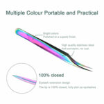 4PCS Lash Tweezers Set False Eyelash Extension Clip Pliers Eyebrow – Bild 3