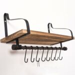 Wall Shelf Mounted Rustic Wood For Bathroom Kitchen