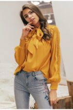 Embroidery Long Sleeve Summer Spring Hollow Out – Bild 2
