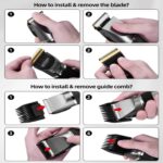 Professional Hair Clipper Men Barber Rechargeable Beard Trimmer – Bild 6