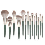 14pcs Green Cloud Makeup Brushes Cosmetics Tools Set Wooden Handle – Bild 2